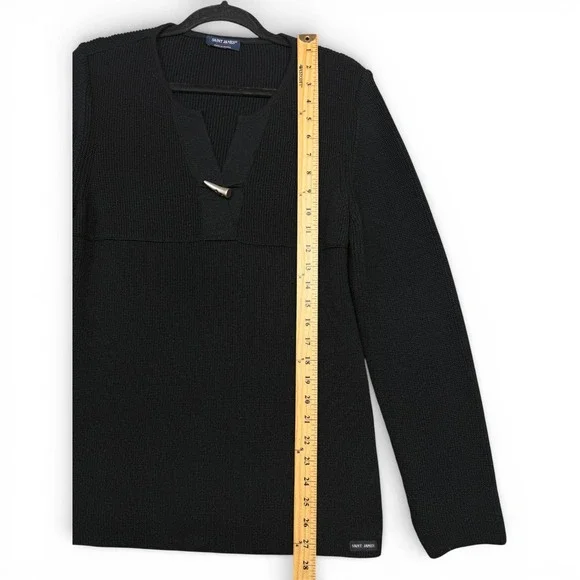 Saint James Toggle Neck Sweater Womens S Black Made in France Wool Maritime Knit